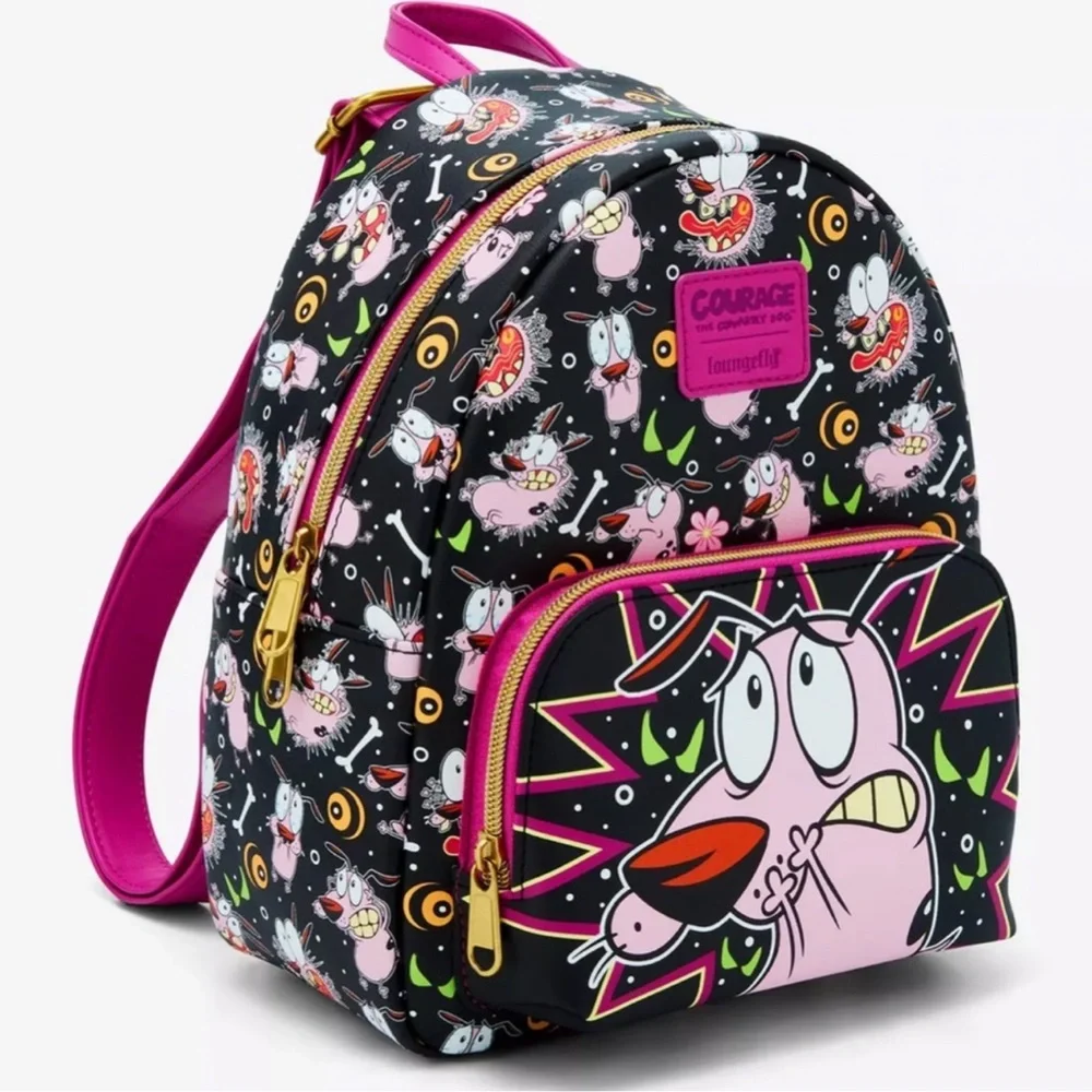 Loungefly Courage The Cowardly Dog AOP Mini Backpack